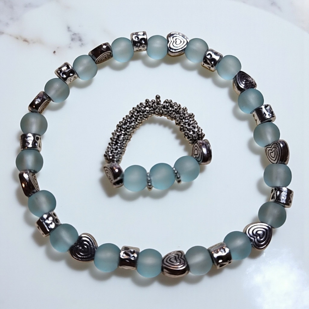 Handmade Mermaid Beaded Bracelet And Ring Set